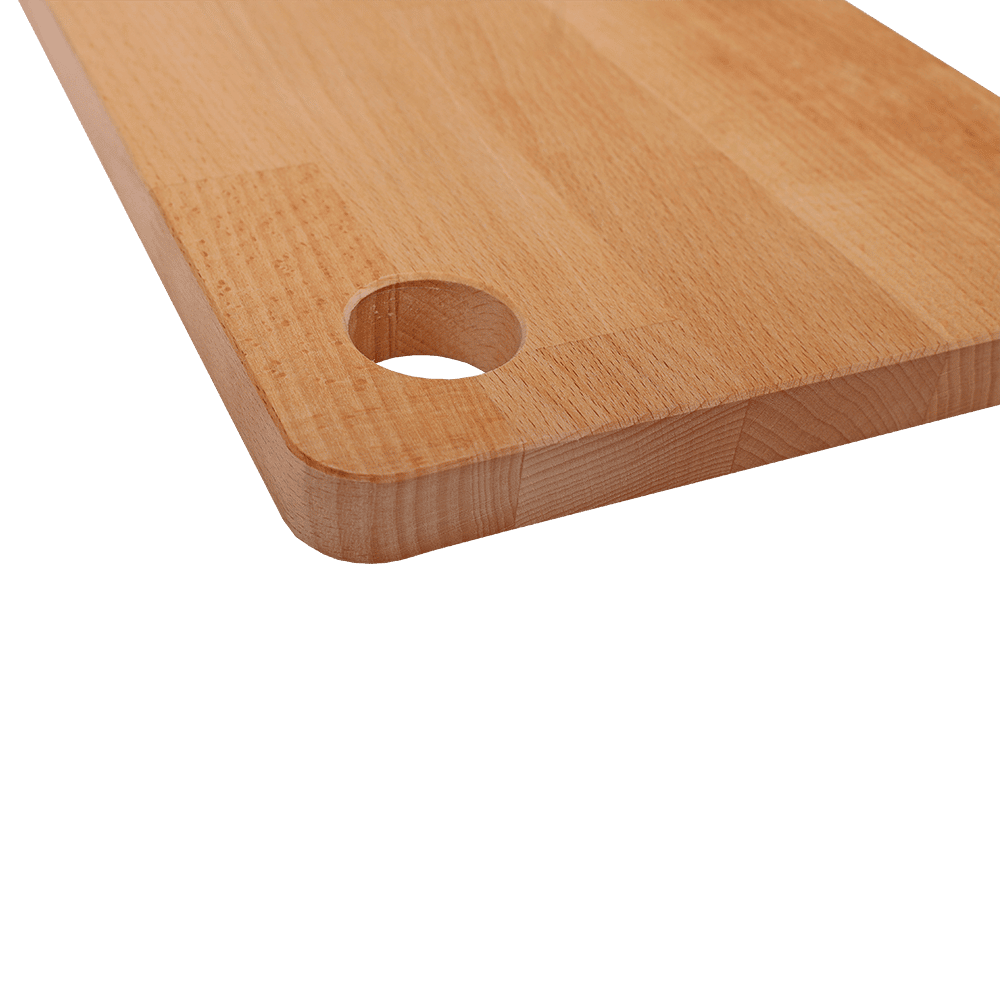 Frühstücksbrett aus Holz mit Eierloch.