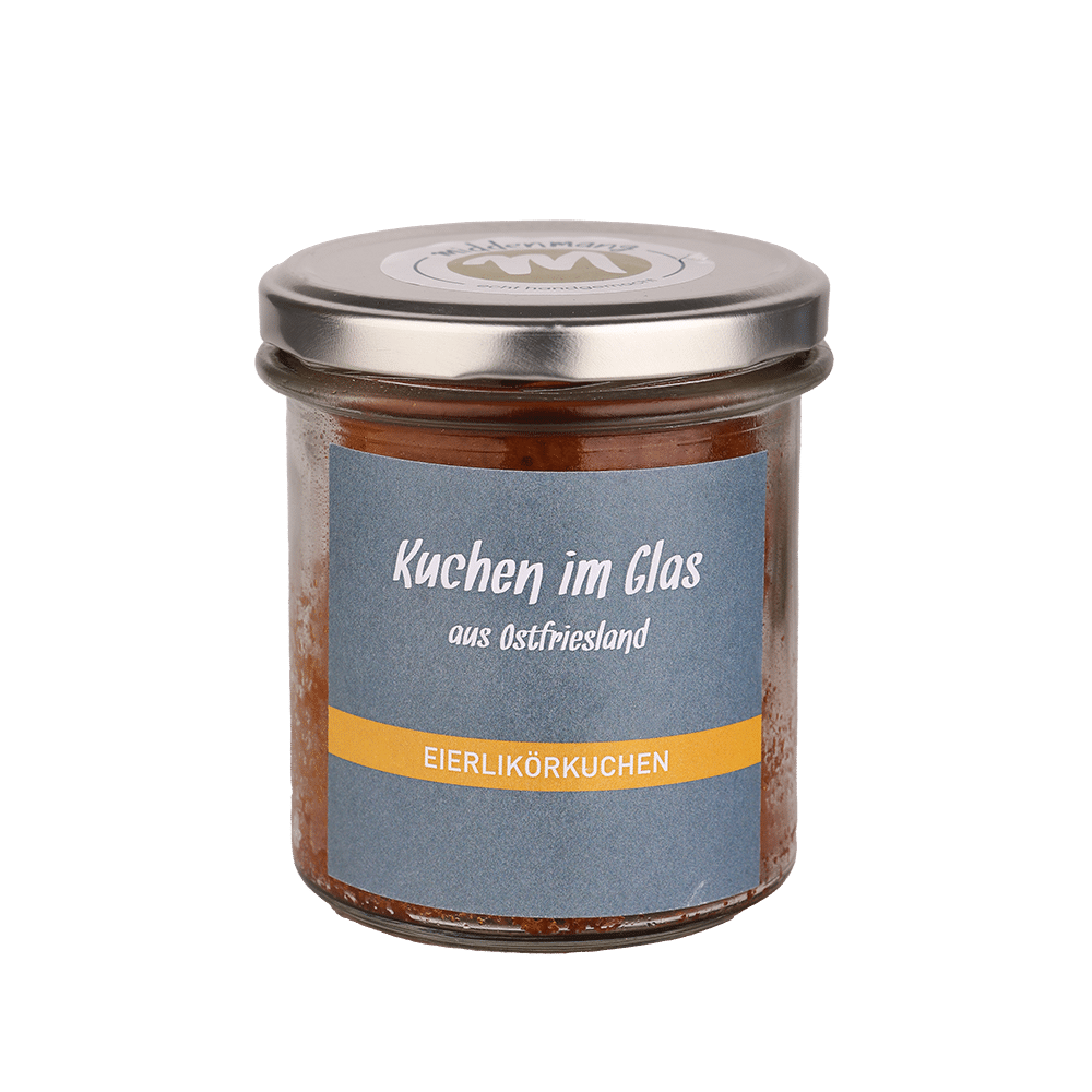Kuchen im Glas, in der Geschmacksrichtung Eierlikörkuchen.